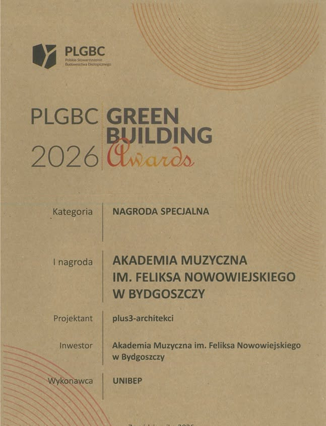 PLGBC - aż dwie nagrody dla budynku Akademii Muzycznej